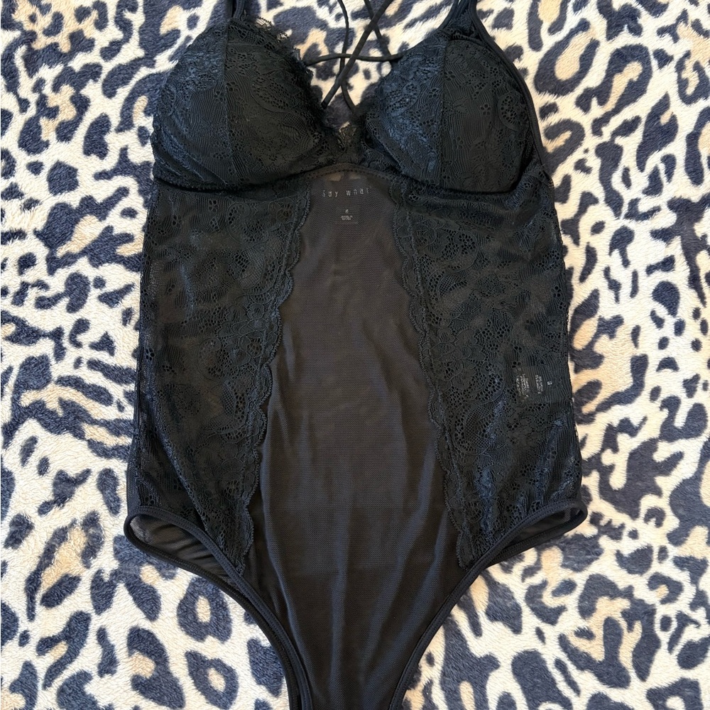 Say What? Black Lace Bodysuit